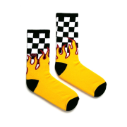 Klasické ponožky - Vans Flame Check Crew