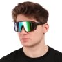 NEUTRON BIKE SUNGLASSES (matt black/mirror green)