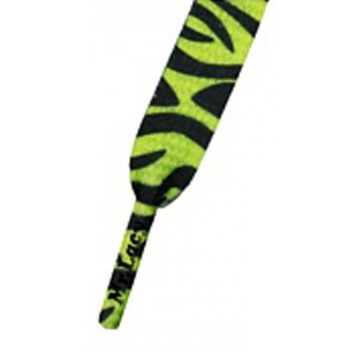 Šnúrky - Mr.Lacy Printies Neon Lime Yellow Zebra